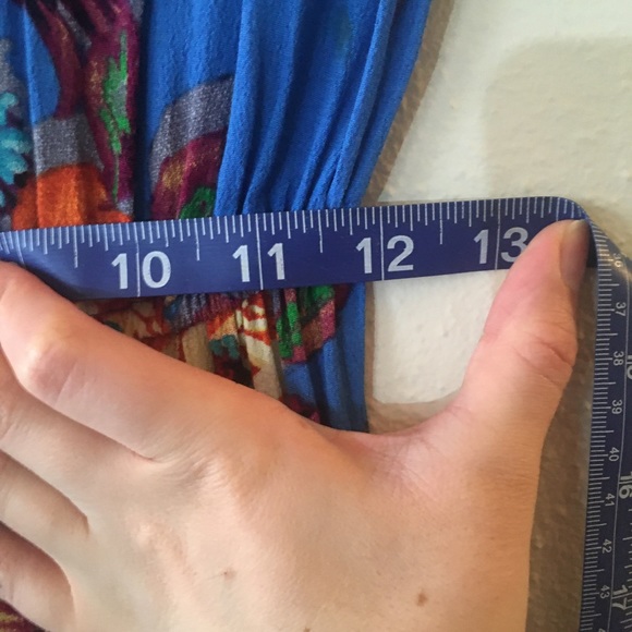 Anthropologie Blue Floral Ruffle Hem Dress - Picture 7 of 8